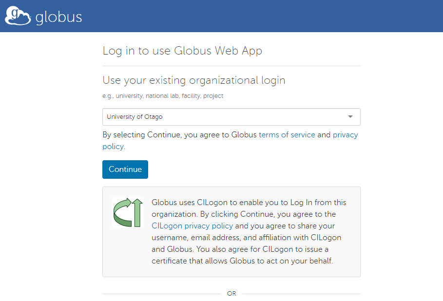 Globus Login