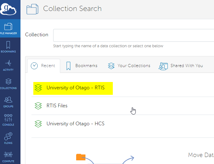 Select "University of Otago" as the Collection 
